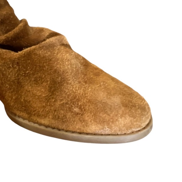 Franco Sarto Wedge Booties Womens 9.5 Chestnut Brown Suede Leather Fall Shoe - Picture 8 of 9